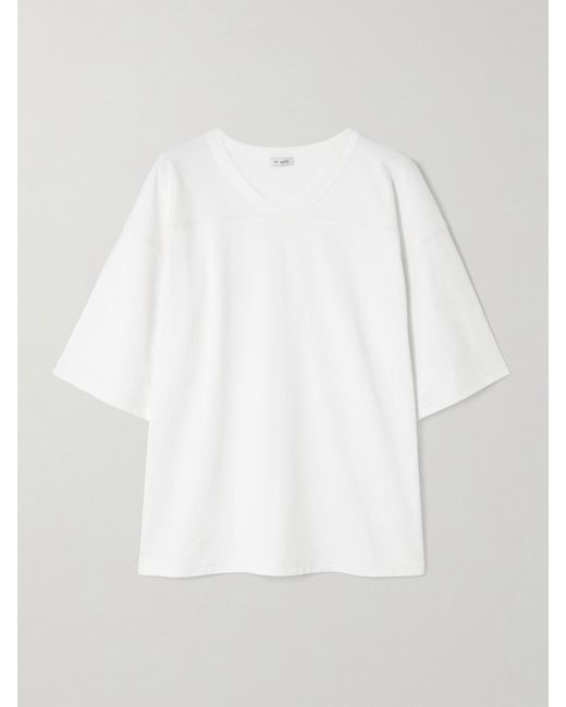 St. Agni White Match Paneled Organic Cotton-Jersey T-Shirt