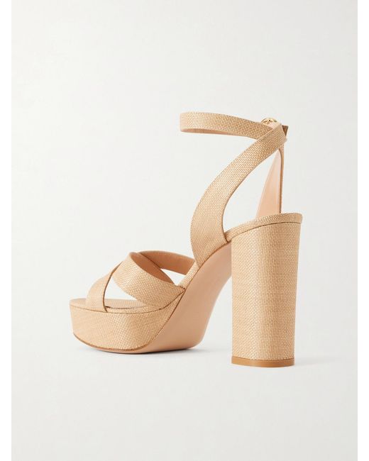 Gianvito Rossi Natural Sabrina Haiti 70 Raffia Platform Sandals