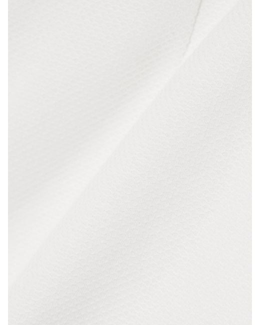 Zimmermann White Maxine Crochet-Trimmed Textured-Cotton Shorts