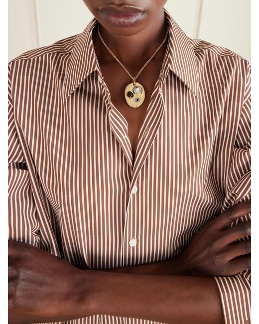 Maison Mayle Metallic Arpelle-Plated, Glass, Pewter And Crystal Necklace