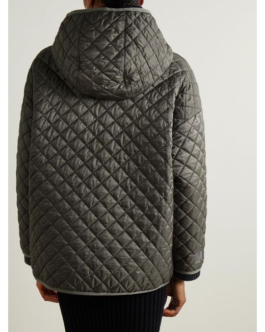 Max Mara Green The Cube Leo Mantel Aus Gestepptem Shell Mit Kapuze