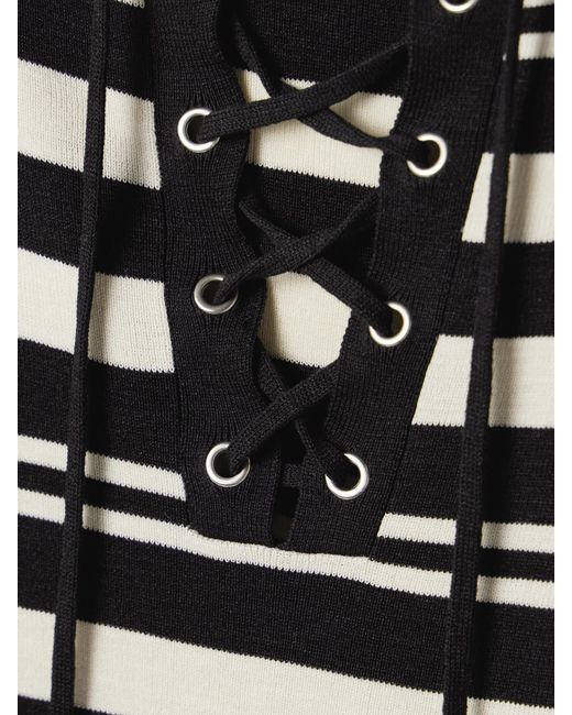 Nili Lotan Black Oaklynn Striped Silk-Jersey Top