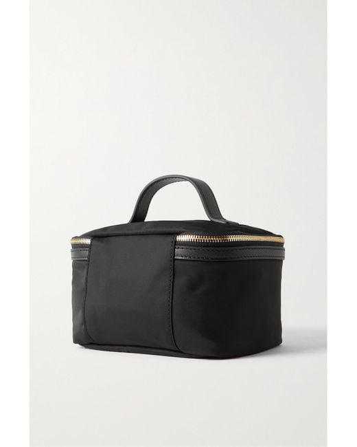 Anya Hindmarch Black Net Sustain Vanity Kit Small Leather-Trimmed Econyl Cosmetics Case