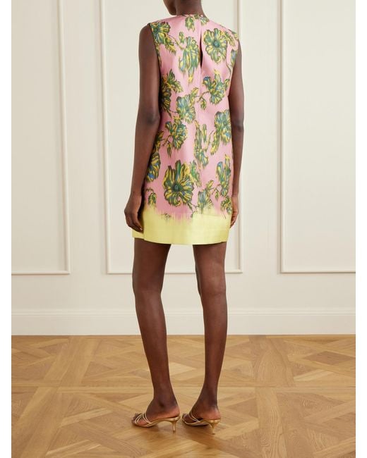 ALÉMAIS Multicolor Faye Floral-Print Twill Mini Dress