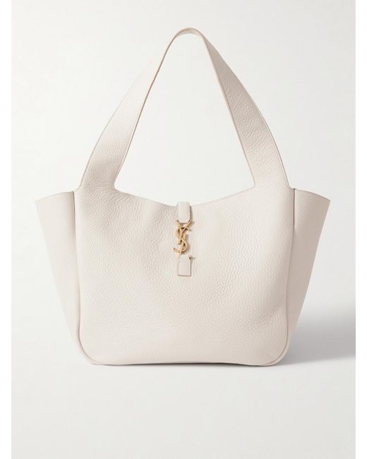 Saint Laurent Natural Le 5 À 7 Bea Tote Aus Strukturiertem Leder