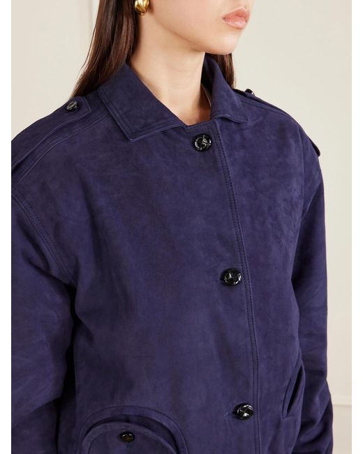 Blazé Milano Blue Viva Charlie Padded Suede Bomber Jacket