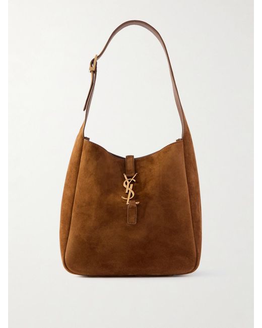 Saint Laurent Brown Le 5 À 7 Supple Small Suede Shoulder Bag