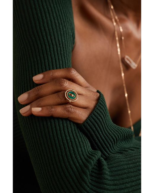 Messika Green Lucky Move 18-Karat, Malachite And Diamond Ring