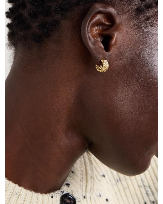 Bottega Veneta Metallic Plated Hoop Earrings