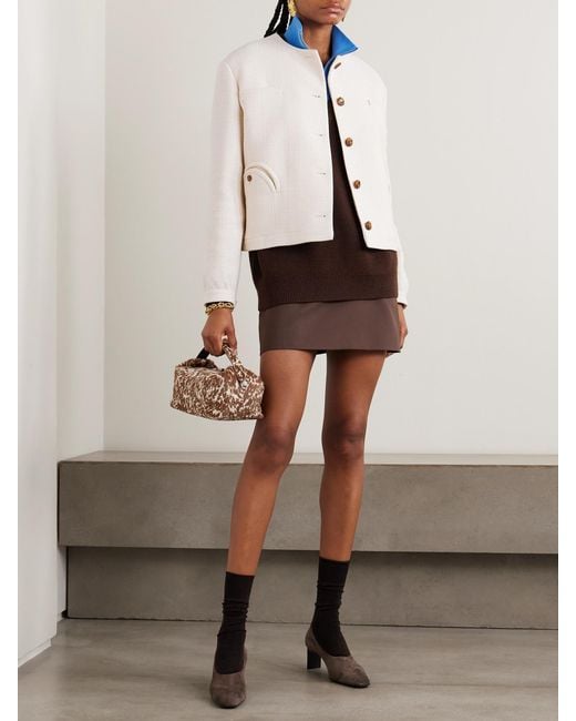 Blazé Milano Natural Missy Gliss Cotton-Blend Tweed Jacket
