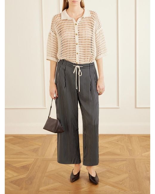 Maria McManus Gray Balloon Drawstring Habotai Wide-Leg Pants