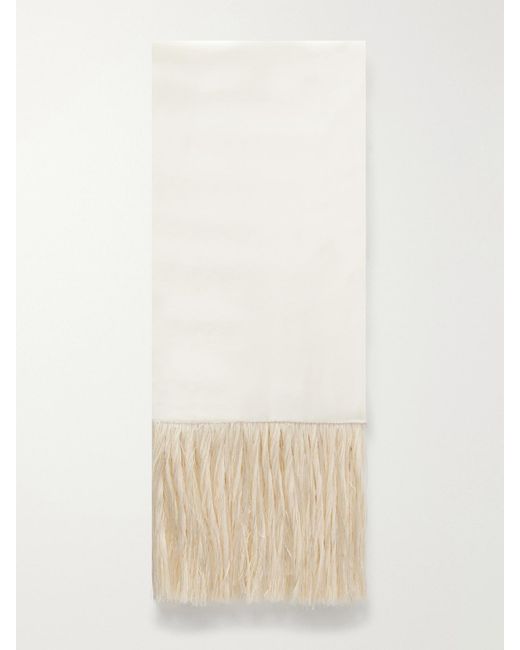 Le Sundial Natural The Opera Fringed Silk Scarf