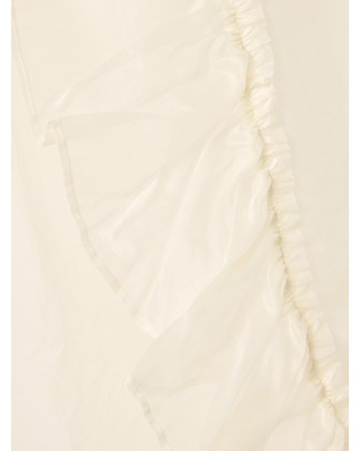 Sea Natural Cornelia Asymmetric Ruffled Silk-Organza Top