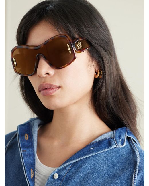 Lunettes De Soleil En D Oversize En Acétate Effet Écaille Anagram Loewe en coloris Brown