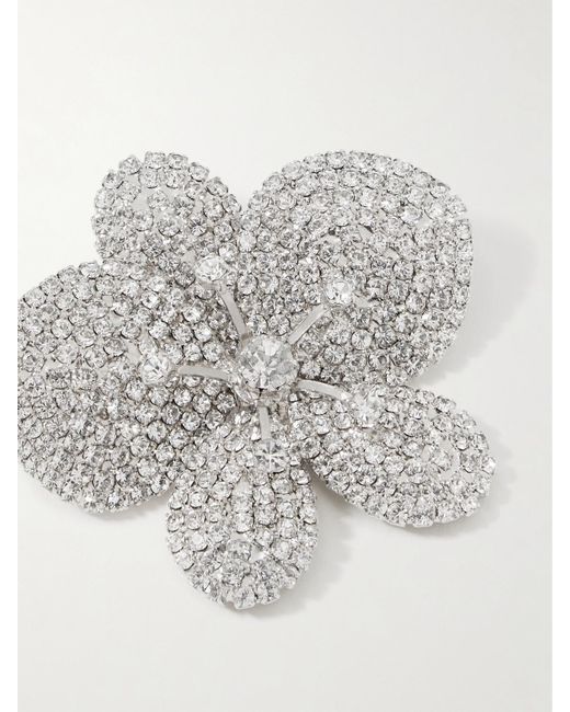 Jennifer Behr White Kiarra Rhodinierte Brosche Mit Kristallen