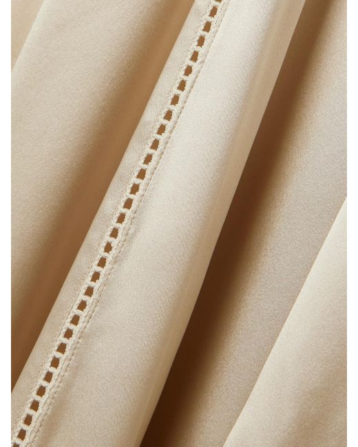 Isabel Marant Natural Dolores Maxikleid Aus Satin Aus Einer Seidenmischung Mit Einsätzen Aus Schnurgebundener Spitze