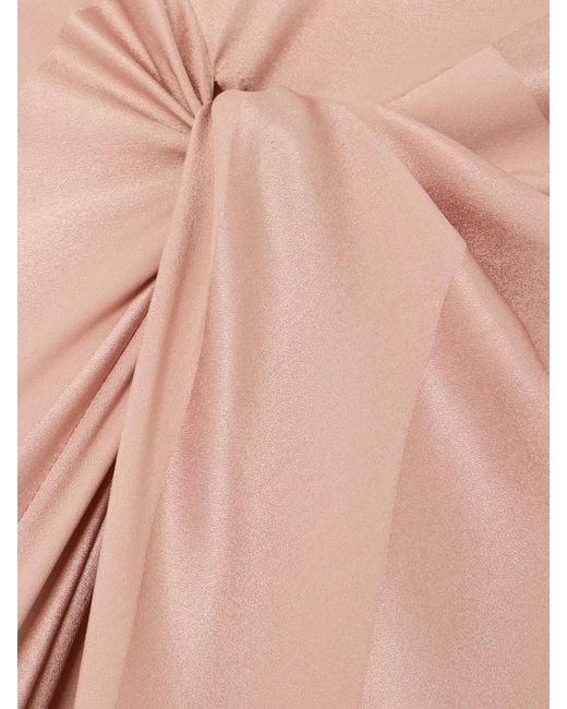 Dries Van Noten Pink Maxirock Aus Glänzendem Seiden-Jacquard Mit Twist-Detail Und Falten