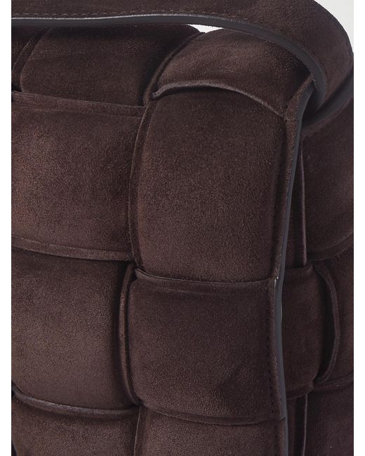 Bottega Veneta Brown Padded Cassette Intrecciato Suede Cross-body Bag