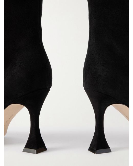 Manolo Blahnik Black Miralonepla 90 Kniehohe Stiefel Aus Veloursleder