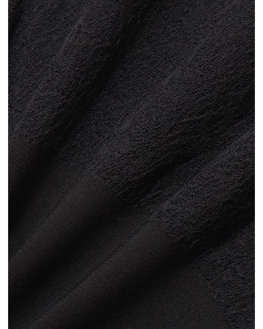 Stella McCartney Black Paneled Lace-Trimmed Stretch-Knit Turtleneck Maxi Dress