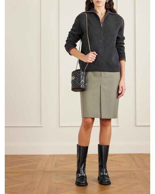 Gucci Black Horsebit-Embellished Leather Boots