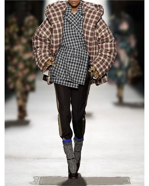 Dries Van Noten Multicolor Hooded Checked Padded Cotton-Flannel Jacket