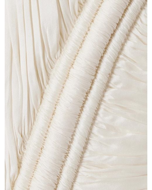 Danielle Frankel Natural Priscilla Strapless Gathered Taffeta Bustier Top