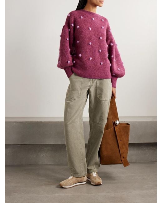 ALÉMAIS Purple Elia Strickpullover Mit Pompons