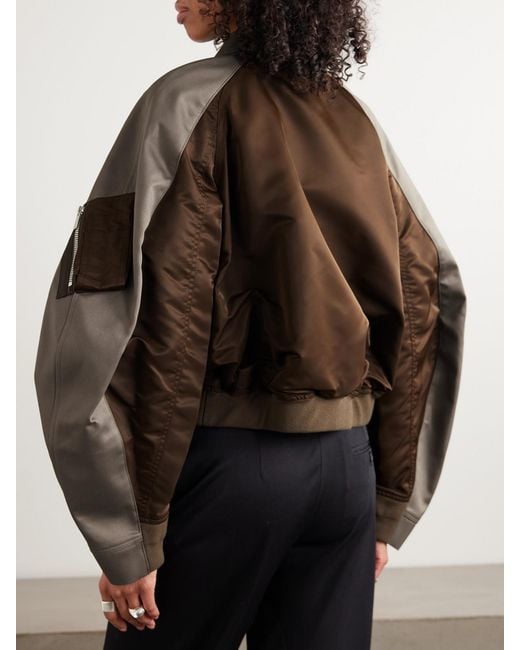 Sacai Brown Cotton-Canvas And Shell Bomber Jacket