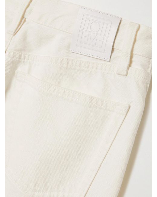 Totême  White Net Sustain Classic Cut High-Rise Straight-Leg Organic Jeans