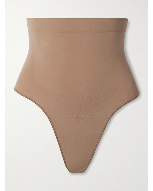 Skims Natural Seamless Sculpt High-Waisted Thong – Sienna – Hoch Sitzender String