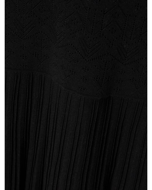 Isabel Marant Black Gisole Paneled Pointelle-Knit Turtleneck Maxi Dress
