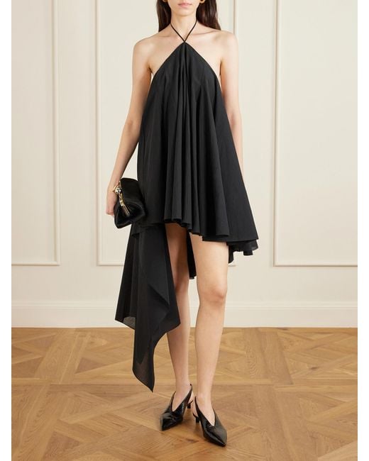 Jacquemus Black Pleated Asymmetrical Dress
