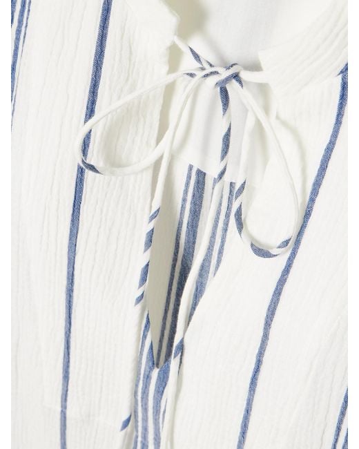 Matteau White Fisherman Striped Cotton-Blend Gauze Shirt