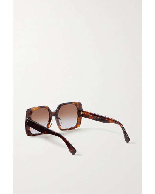 Fendi Multicolor Oversized Square-Frame Acetate Sunglasses