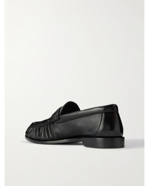 Saint Laurent Black Le Loafer Logo-Embellished Leather Loafers