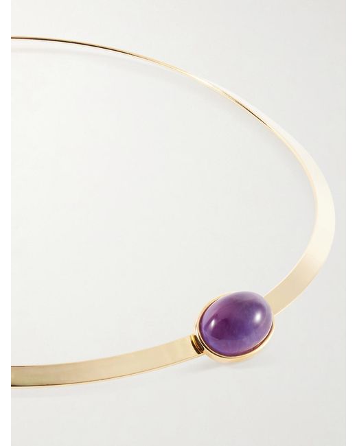 Jennifer Behr White Elaine-Plated Amethyst Necklace