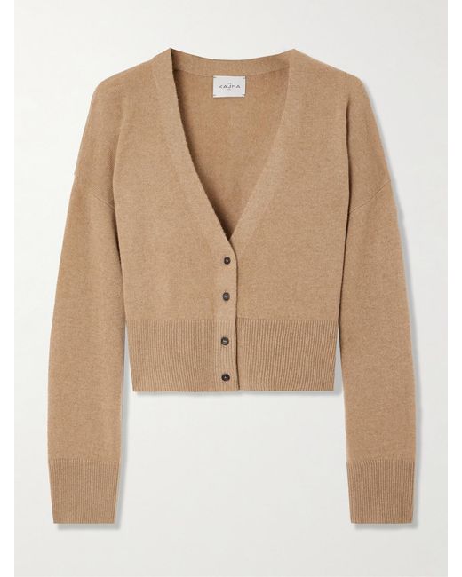 LeKasha Natural Sydney Cropped Organic Cashmere Cardigan