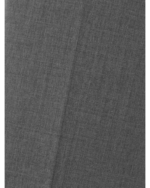 The Row Gray Relian Cropped Wool-Blend Straight-Leg Pants
