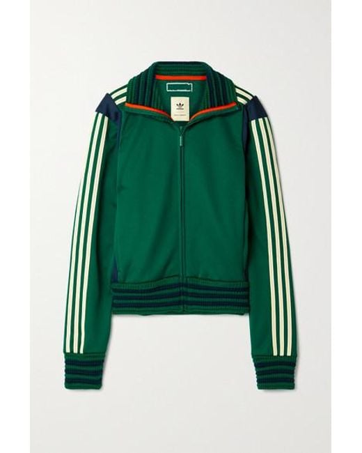 adidas Originals Wales Lovers Rock Ribbed-knit And Tech-jersey Jacket in Green | Lyst UK