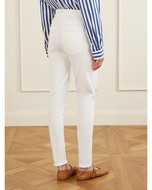 FRAME White Le High Skinny High-Rise Skinny-Leg Cotton-Blend Jeans