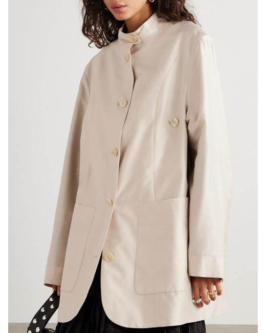 Our Legacy Natural Emporio Armani Pomposo Oversized Tencel Lyocell And Silk-Blend Coat