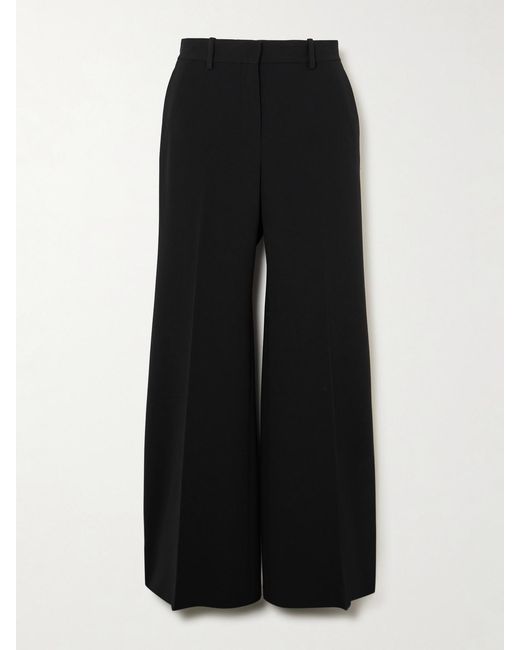 Theory Black Crepe Wide-Leg Pants