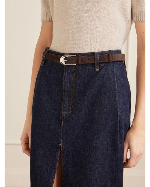 Khaite Brown Dome Suede Belt