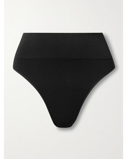 Spanx Black Ecocare String Aus Stretch-Material