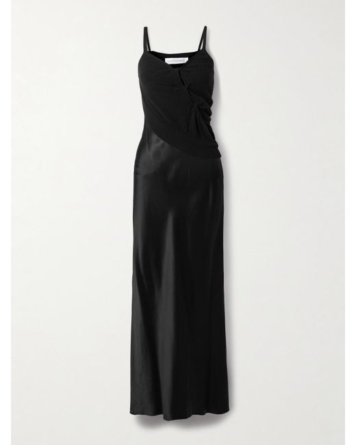 Robe Longue En Cachemire Et En Satin De Soie À Découpes Et À Nœuds Christopher Esber en coloris Black
