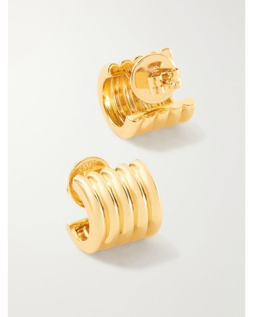 DEHANCHE Metallic Hollyhock Small-Tone Earrings
