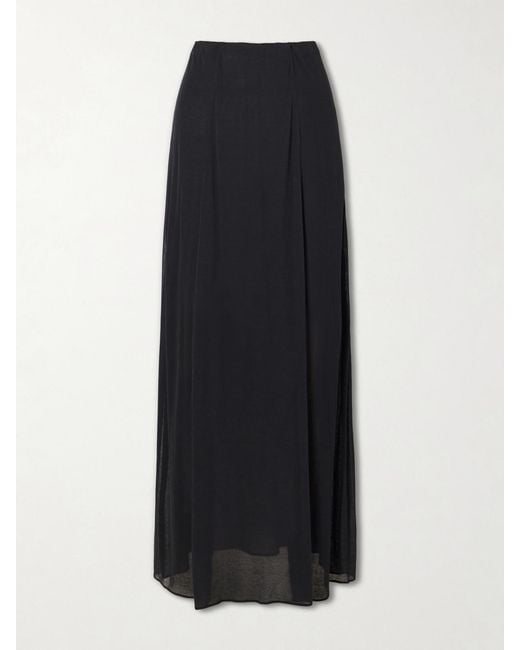 Ruohan Black Cocoon Cotton-Voile Maxi Skirt