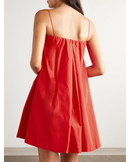 BERNADETTE Red Estee Bow-Embellished Taffeta Mini Dress