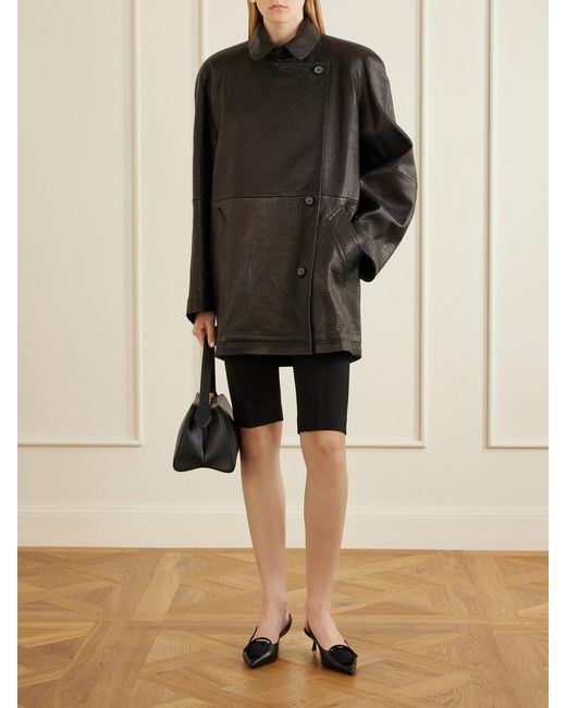 Magda Butrym Black Textured-Leather Jacket